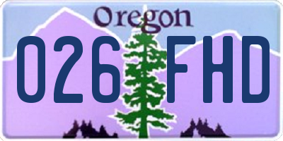 OR license plate 026FHD