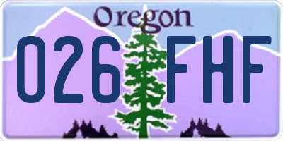 OR license plate 026FHF