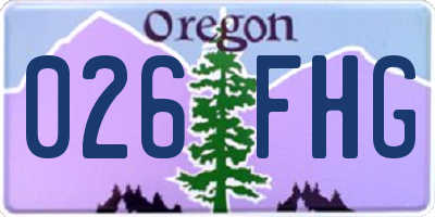 OR license plate 026FHG