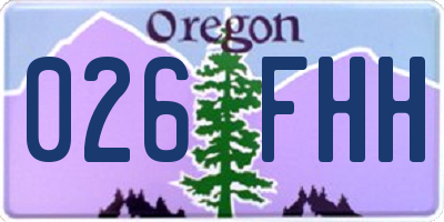 OR license plate 026FHH