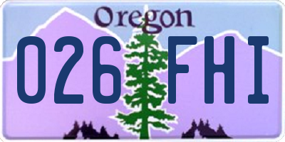 OR license plate 026FHI