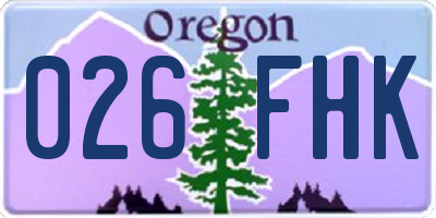 OR license plate 026FHK