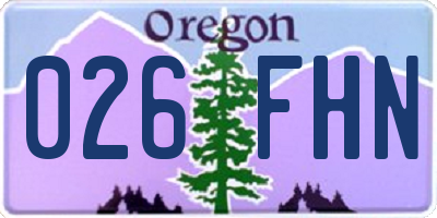 OR license plate 026FHN