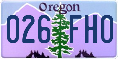 OR license plate 026FHO