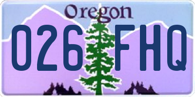 OR license plate 026FHQ
