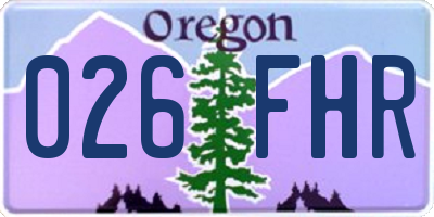 OR license plate 026FHR