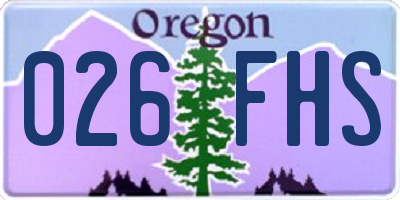 OR license plate 026FHS