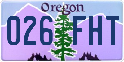 OR license plate 026FHT