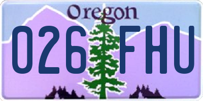 OR license plate 026FHU