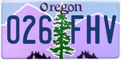OR license plate 026FHV