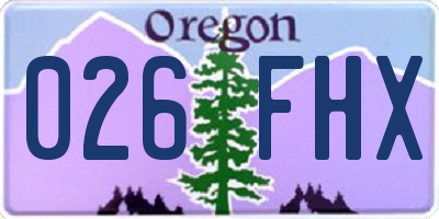 OR license plate 026FHX