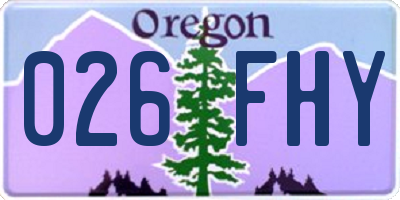 OR license plate 026FHY