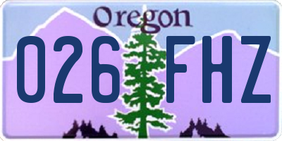 OR license plate 026FHZ