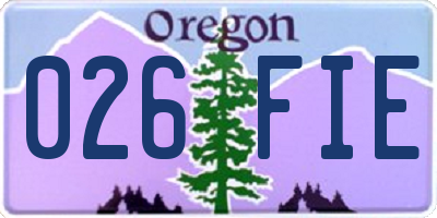 OR license plate 026FIE