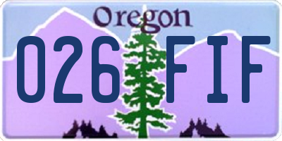 OR license plate 026FIF