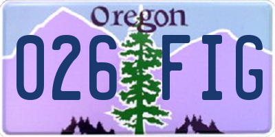 OR license plate 026FIG