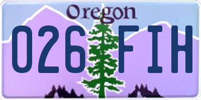 OR license plate 026FIH