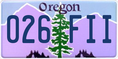 OR license plate 026FII