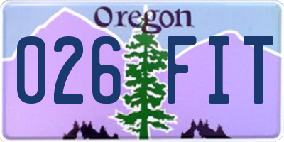 OR license plate 026FIT