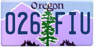 OR license plate 026FIU