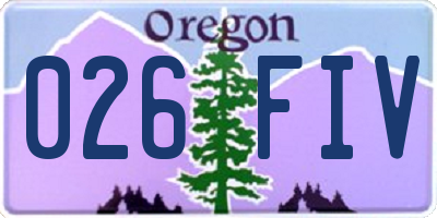OR license plate 026FIV