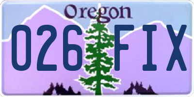 OR license plate 026FIX