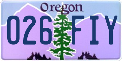 OR license plate 026FIY
