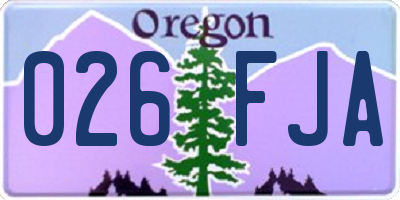 OR license plate 026FJA