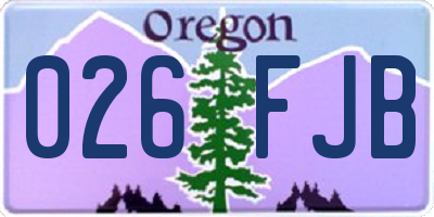 OR license plate 026FJB