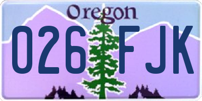 OR license plate 026FJK