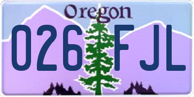 OR license plate 026FJL