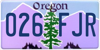 OR license plate 026FJR