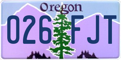 OR license plate 026FJT