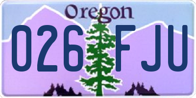 OR license plate 026FJU