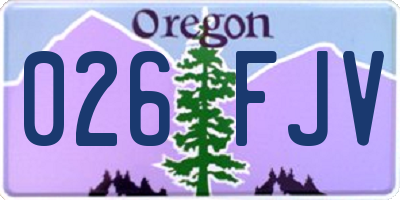 OR license plate 026FJV