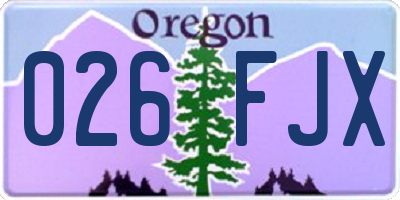 OR license plate 026FJX