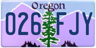 OR license plate 026FJY
