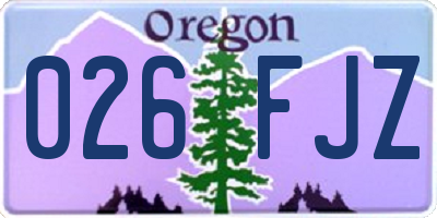 OR license plate 026FJZ