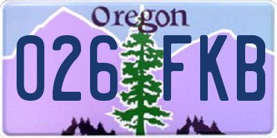 OR license plate 026FKB