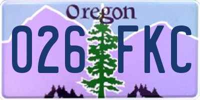 OR license plate 026FKC
