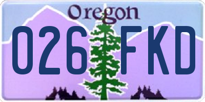 OR license plate 026FKD