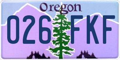 OR license plate 026FKF