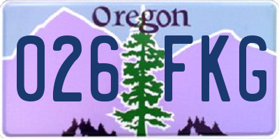 OR license plate 026FKG