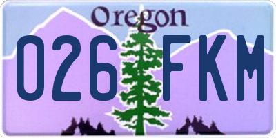 OR license plate 026FKM