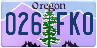 OR license plate 026FKO