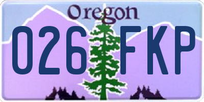 OR license plate 026FKP