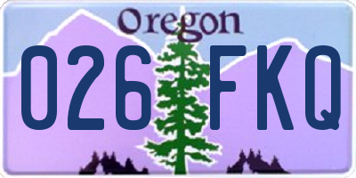 OR license plate 026FKQ