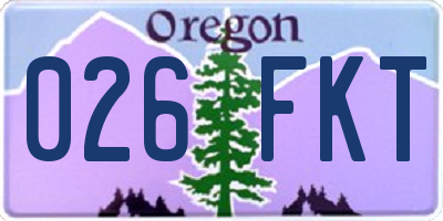 OR license plate 026FKT