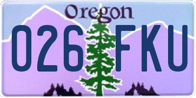 OR license plate 026FKU