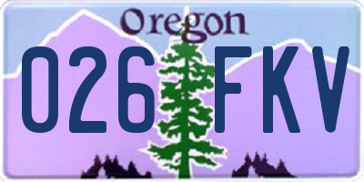OR license plate 026FKV
